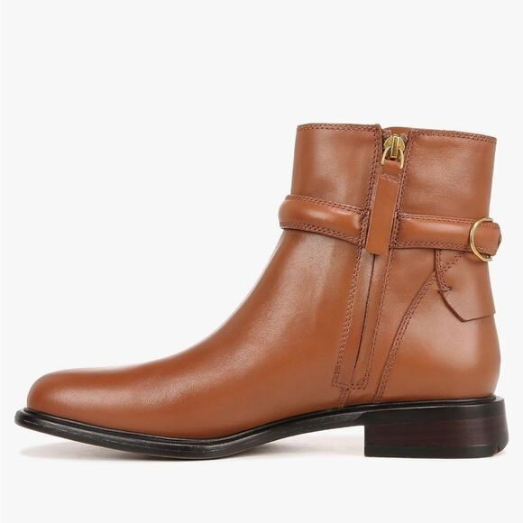 Revolve Franco Sarto Elese Leather Ankle Boot in Cognac NWOT - Picture 2 of 13